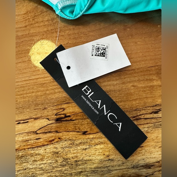 La Blanca Goddess Halter Bikini Top Ice Blue Sz 6 Small NWT Ruched Molded Cups - Picture 5 of 12